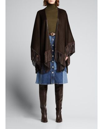 Sofiacashmere Reversible Fringe Cashmere Cape