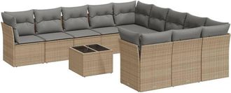 vidaXL Set De Sof&aacute;s De Jard&iacute;n 12 Pzas Y Cojines Rat&aacute;n Sint&eacute;tico Marr&oacute;n Vidaxl