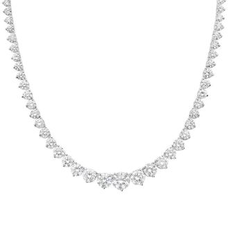 Diana M. Jewels 14kt white gold lab grown round diamond graduated tennis necklace weighing 10.28cts tw set in a three prong setting