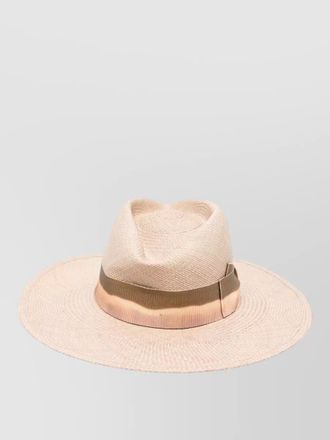 Borsalino barbara straw hat wide brim ribbon