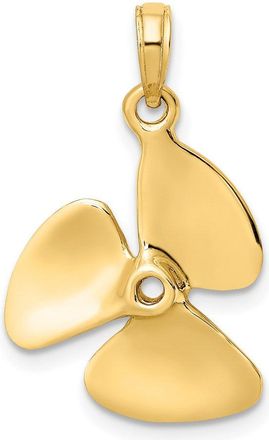 Diamond2Deal 14k Gold 3-D Polished Three Blade Propeller Charm