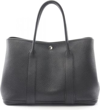 Herm&egrave;s Black Leather Tote Bag (Pre-Owned)