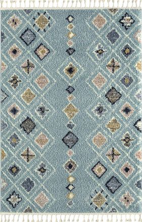 Nazar Rugs Alfombra de salon bereber turquesa 160x230 dise&ntilde;o &eacute;tnico