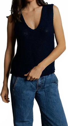 perfectwhitetee Peggy Sweater Tank Top In Navy