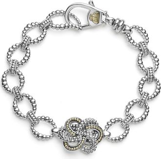 Lagos Love Knot Pendant Bracelet in Two-Tone at Nordstrom, Size 8