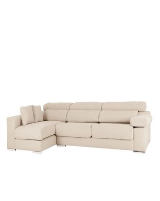 Deco Wood Sof&aacute; 4/5 plazas y chaise longue izquierdo color beige 300x168cm