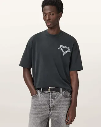 AllSaints Drip Short Sleeve Oversized T-Shirt