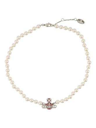 Vivienne Westwood Kitty Pearl orb necklace - Silver