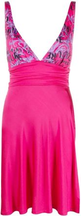 Versace Jeans Couture Logo Couture-print minidress - women - Elastane/Polyamide/Polyester - 40 - Pink