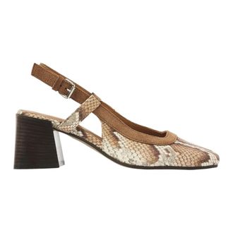 VIA VAI Laine Michelle Slingbacks - Dames - Pumps - Beige - 38 EU - Leer - Schoenen