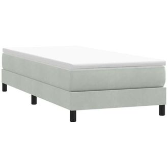 vidaXL vidaXL Giroletto Molle senza Materasso Grigio Chiaro 90x210 cm Velluto