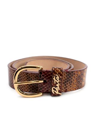 Ports 1961 Ports Orange and Red Snakeskin Embossed Leather Belt