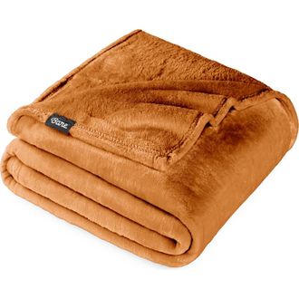 Bare Home Microplush Fleece Blanket in Sienna at Nordstrom, Size King