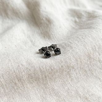 Pompeii3 1/3ct Black Diamond Studs 14K White Gold