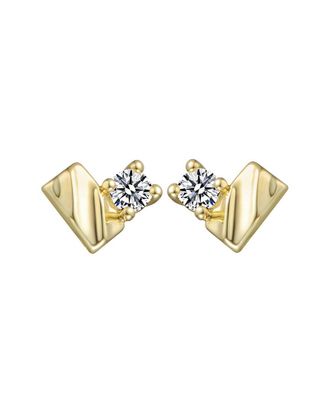 Genevive 14K Diamond Cz Earrings