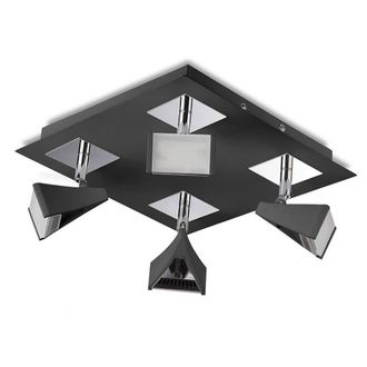 Netlighting Filippo Spot Light 4 Light LED Square 20W 1750lm Black Chrome
