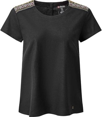 Sherpa Womens Kiran Embroidery Top - Black