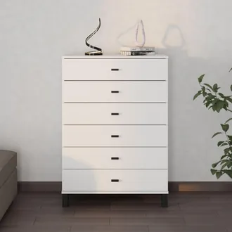 Dmora Credenza Otaval, Aparador Un Estante, 6 Cajones, 6 Compartimentos, 77x35x78h Cm Blanco