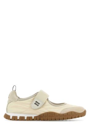 Miu Miu Beige Velcro Ballet Flats