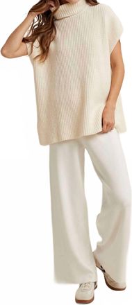 Wishlist Turtle Neck Sweater Pant Set In White