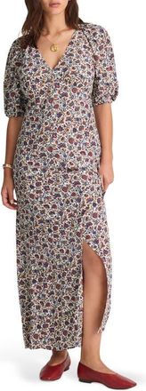 Madewell Puff Sleeve Empire Waist Maxi Dress in Cherry Red at Nordstrom, Size 00