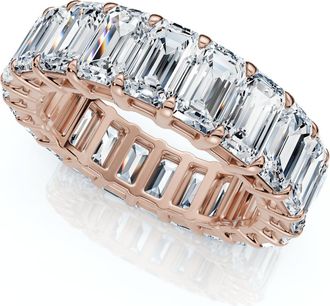 Pompeii3 6Ct Emerald Cut Diamond Eternity Ring 14k Gold or Platinum Lab Grown
