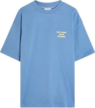 Dr&ocirc;le de Monsieur DR&Ocirc;LE DE Monsieur Le T-shirt Slogan Logo-print Cotton T-shirt - Blue - XL