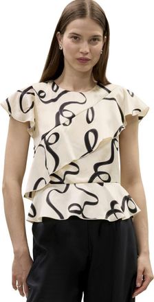 Rebecca Taylor Hollis Satin Top in Ribbon Print at Nordstrom, Size X-Small