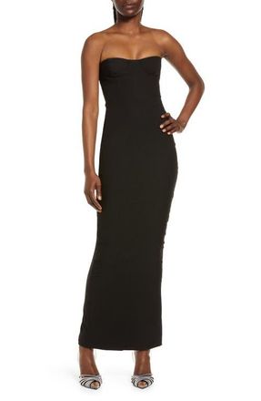 House of CB Lucia Strapless Corset Maxi Dress in Black at Nordstrom, Size X-Small D