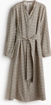 H&M Kleid mit Bindeg&uuml;rtel - White