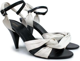 Celine Black and White Leather Twist Pumps Size 37