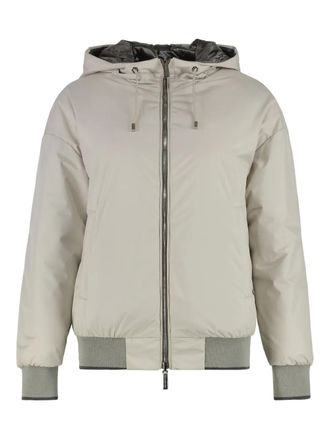 Moorer Becka hooded bomber jacket - Neutrals