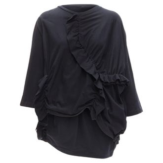 Marni cotton red ruffles sleeves boxy top