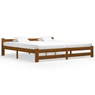 Berkfield Home Bed Frame Honey Brown Solid Pine Wood 200x200 cm