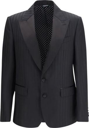Dolce & Gabbana Black Peaked Lapel Blazer