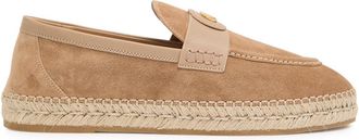 Valentino Garavani Vlogo Suede Espadrille Loafers - Camel - 45 (IT45 / UK11)