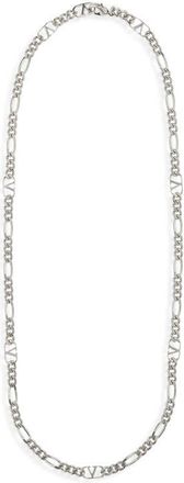 Valentino Garavani Mens VLOGO Figaro Chain Necklace in White/Silver at Nordstrom