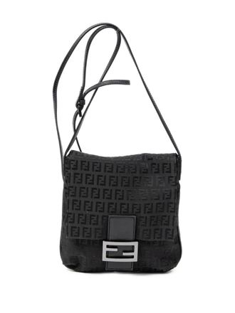 Fendi Zucchino-pattern shoulder bag - Black