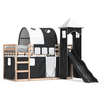 Berkfield Home Bunk Bed without Mattress with Slide White & Black 80x200 cm