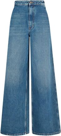 Gauch&egrave;re logo-patch jeans - women - Cotton - 38 - Blue