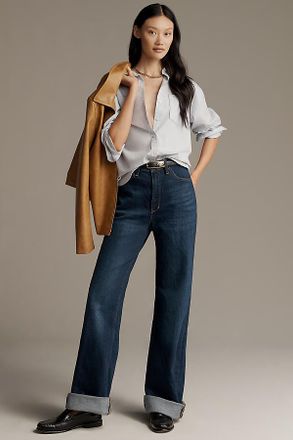 Pilcro The Austyn High-Rise Cuffed Wide-Leg Jeans by Pilcro