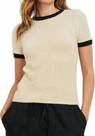 Rails Meredith Crewneck Tee In Ivory Black