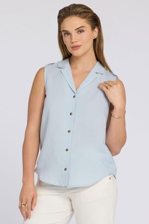 NYDJ Gabrielle Mouwloze Linnen Blouse
