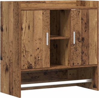vidaXL Estante De Pared Montada En La Pared Madera Envejecida Vidaxl