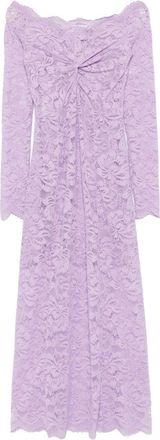 Paco Rabanne Abito lungo in pizzo con scollo a barca - Viola