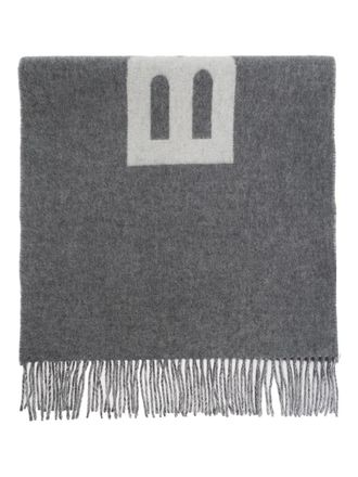 Bally logo fringed scarf - men - Wool - One Size - Grey