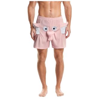 Generic Elephant Pants Men Funny Pajama Bottoms Novelty Humorous 3D Cute Animal Flannel PJS Shorts with Long Nose and Big Ears Soft Loose Nightwear Loungewear