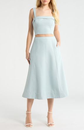 ASTR the Label Kinslee Crop Top in Baby Blue at Nordstrom, Size X-Large