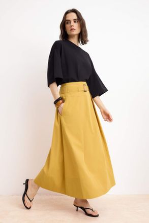 Trendyol Modest Dames Bruin Effen Maxi A-lijn Modest Rokken