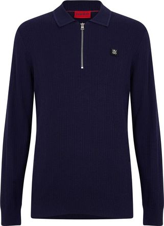 HUGO BOSS Hugo Mens Sastoro Quarter Zip Top in Navy - Blue - Size X-Large